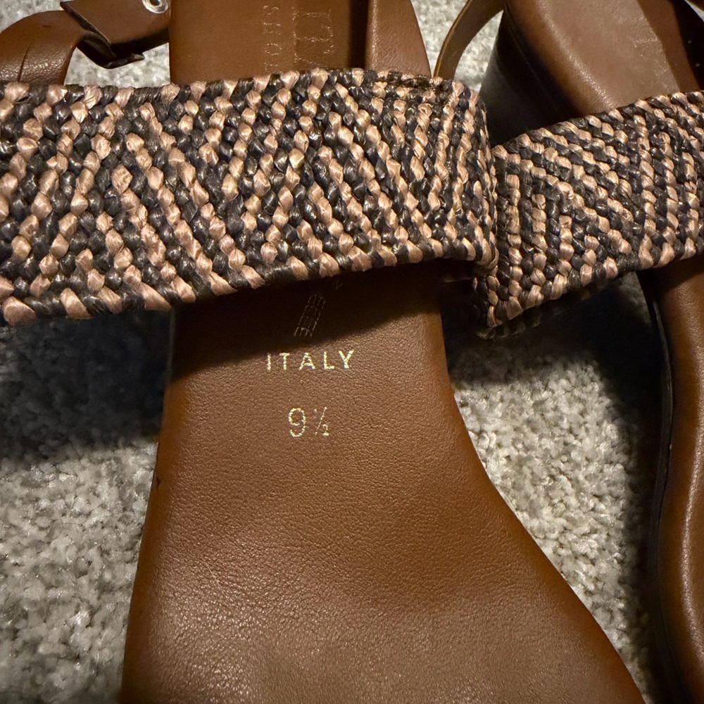 Italian Shoemakers Brown Woven-Accent Two-Strap Sandals - Picture 3 of 5